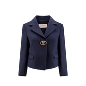 Valentino Wool And Silk Cropped Blazer