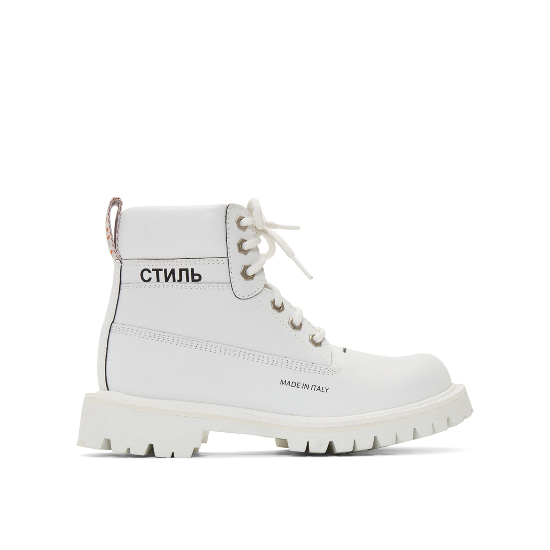 Heron Preston Leather Reflective Ankle Boots
