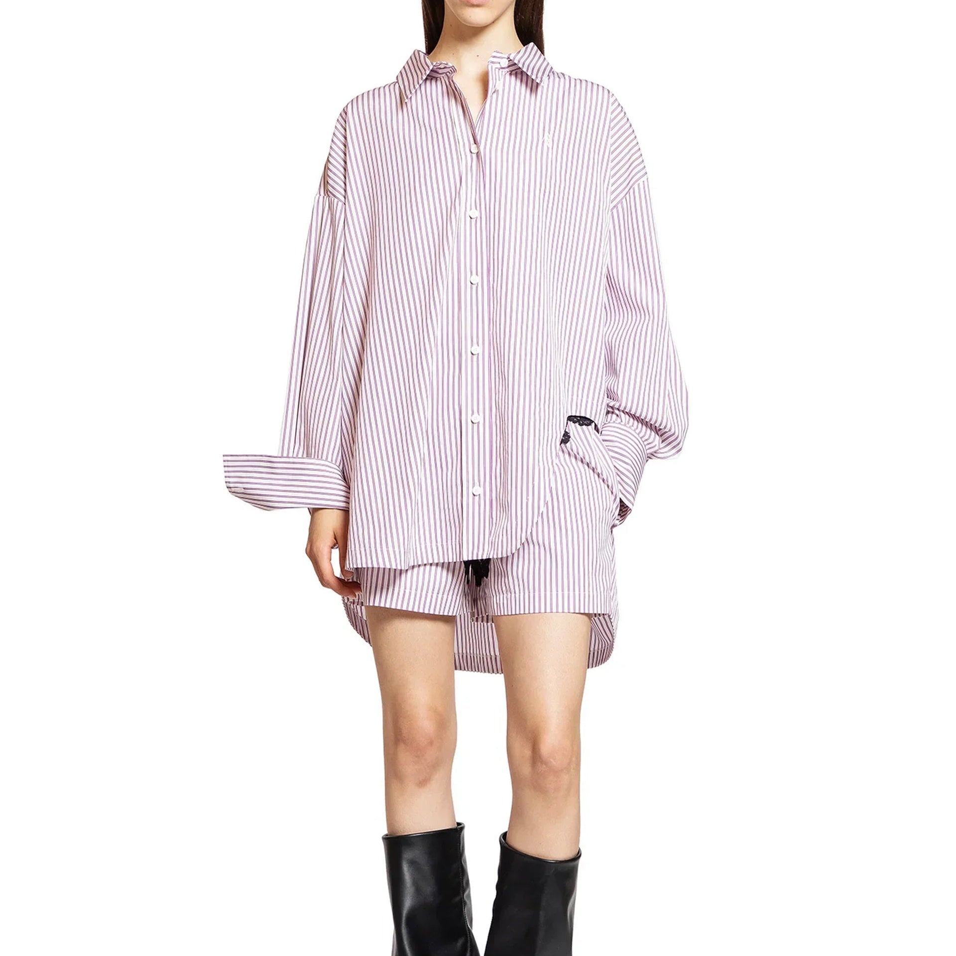 P116JD- THE ATTICO Striped Cotton Diana Shirt