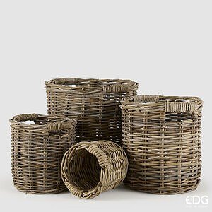 Cesto Kubu ROT.SR4PZ H43+37+30+24 C3 - Natural - Complementi e contenitori - EDG Enzo De Gasperi - Jammy Dude