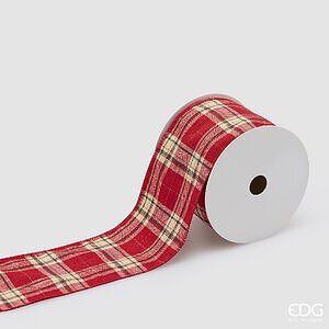 Nastro Tartan H.8.9 MT.10 C6 - Green Red - Nastri e fiocchi - EDG Enzo De Gasperi - Jammy Dude