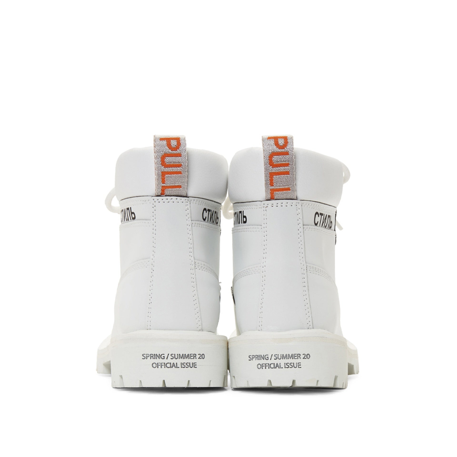 Heron Preston Leather Reflective Ankle Boots
