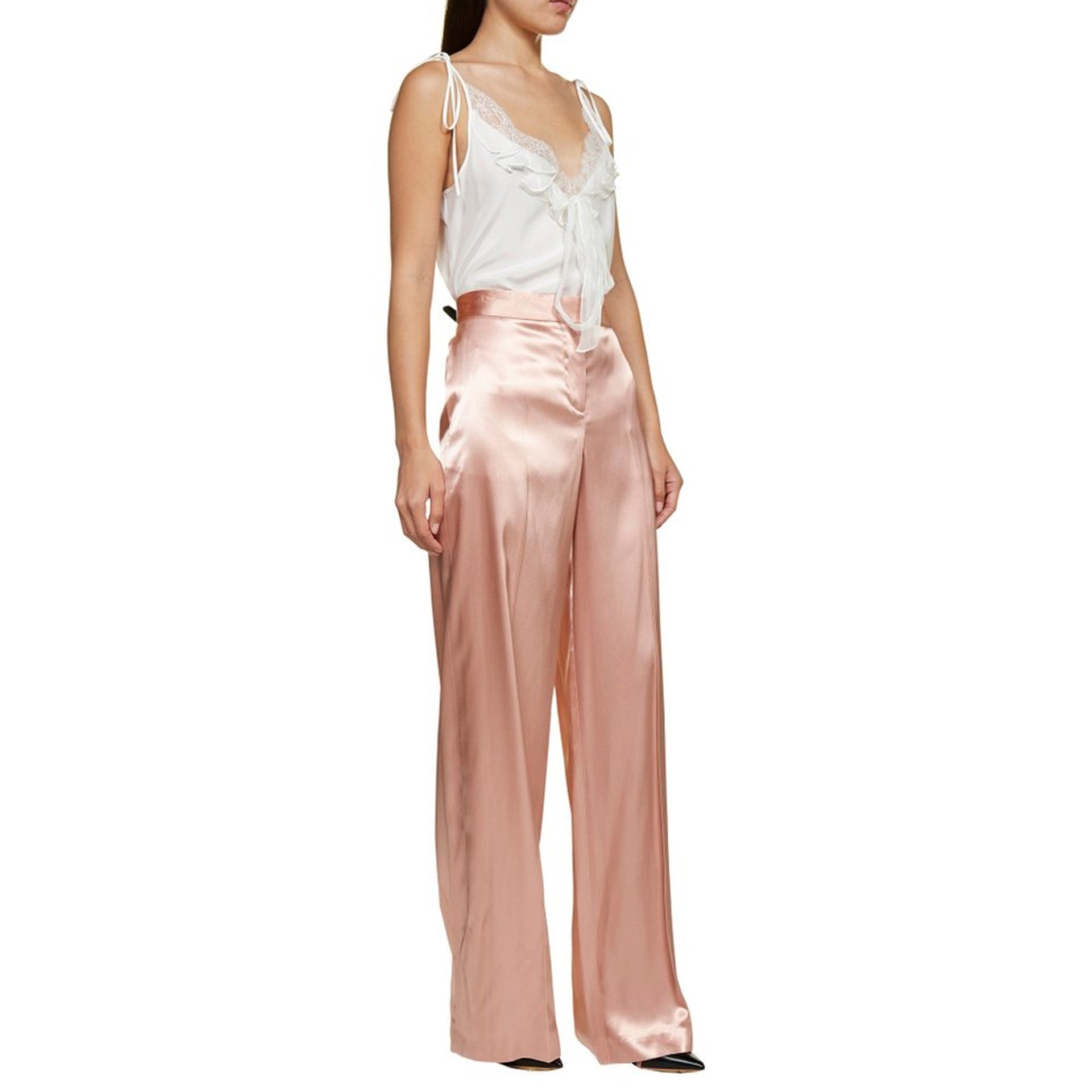 Alexander McQueen Satin Effect Trousers - WOMEN CLOTHING - ALEXANDER MCQUEEN - Jammy Dude