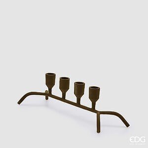 Portacandela Stile X4 H.10 L.36.5 L.12 C6 - Black - Complementi e contenitori - EDG Enzo De Gasperi - Jammy Dude