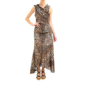 Ganni Marl Mesh Leopard Dress