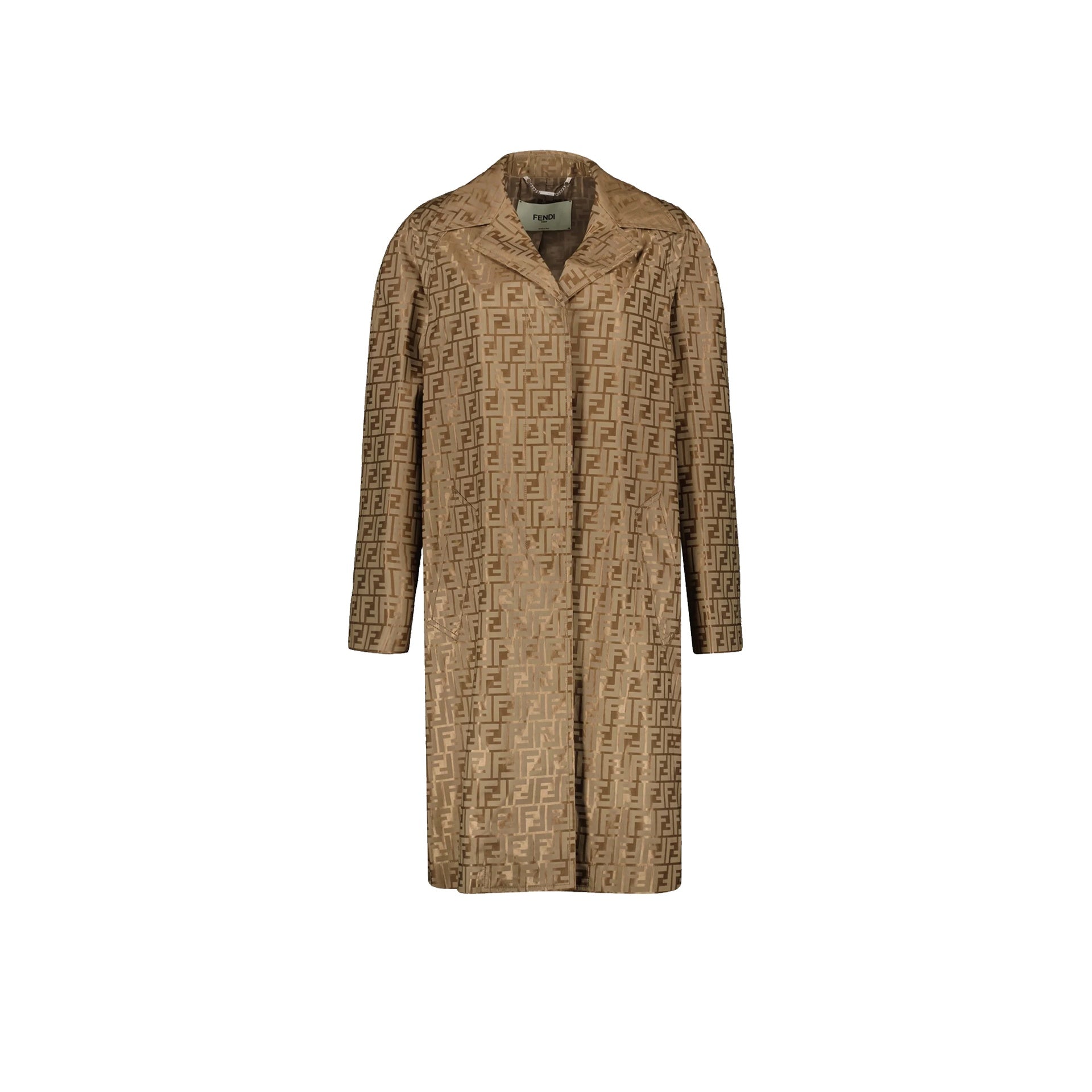 P116JD-Fendi FF-Printed Coat