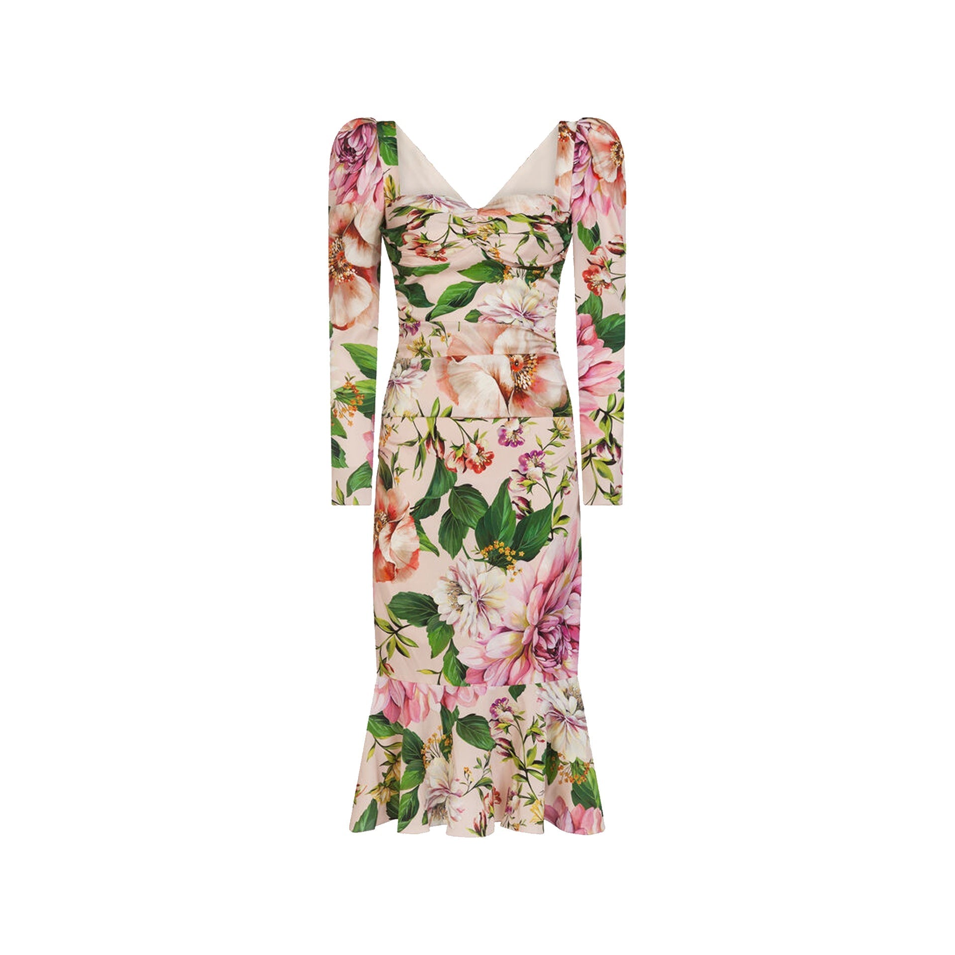 DOLCE & GABBANA Dress Floral Silk Fit Dress - WOMEN CLOTHING - Dolce & Gabbana - Jammy Dude