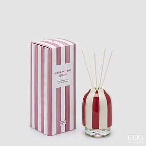 Rose Profumatore Bottiglia Righe 200ML H.14 D.9 C6 - Suede Saffron &