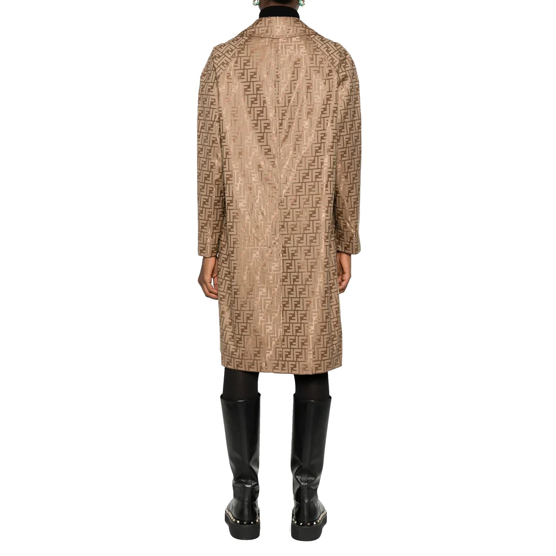 P116JD-Fendi FF-Printed Coat
