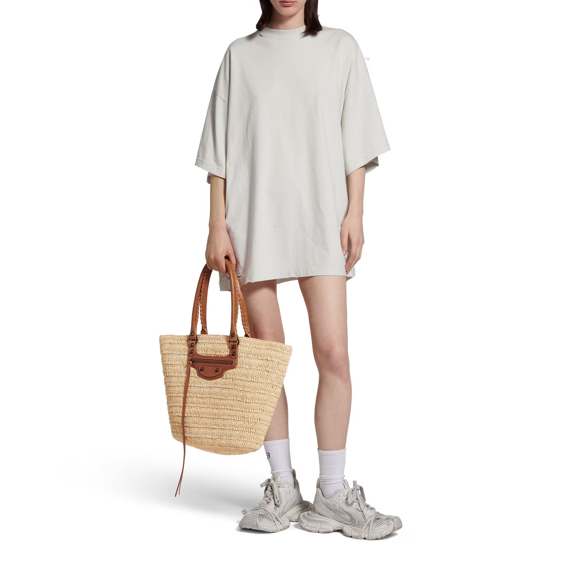Balenciaga Le City Medium Raffia Bag