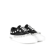 Miu Miu Pearl Embellished Sneakers - WOMEN SHOES - MIU MIU - T.Luxy