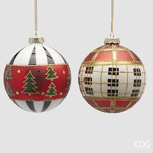 Addobbo Palla Scacchi 2 ass. D.10 C5 - White Black - Decorazioni per albero - EDG Enzo De Gasperi - Jammy Dude