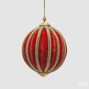 Addobbo Palla Velluto Spicchi D.10 C5 - Red