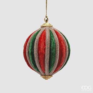Addobbo Palla Velluto Spicchi D.10 C5 - Green Red