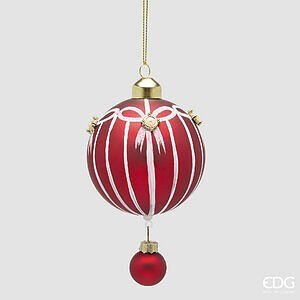Addobbo Palla Mongolfiera D.8 C6 - White Red - Decorazioni per albero - EDG Enzo De Gasperi - Jammy Dude