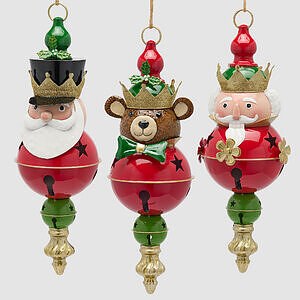 Addobbo Babbo Soldatino Orso 3 ass. H.40 L.14 L.14 C6 - Green Red