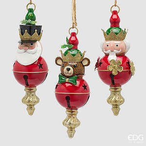 Addobbo Babbo Soldatino Orso 3 ass. H.29 L.10 L.10 C6 - Green Red