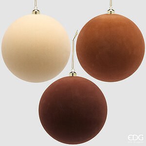 Addobbo Palla Velluto 3 ass. CF 3PZ D.20 C6 - Brown Mix