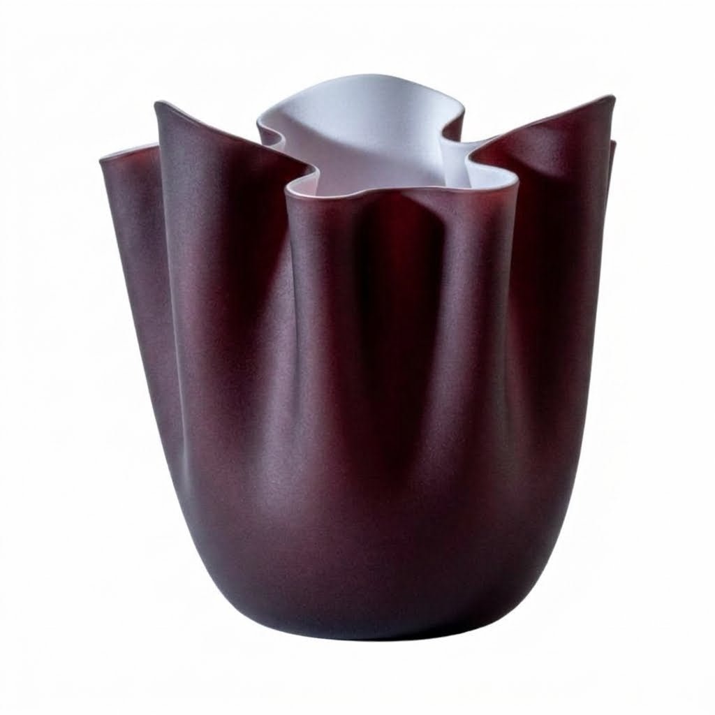 VASO FAZZOLETTO GRANDE -700.00- sabbiato rosso venezia int. rosa cipria - VENINI - Jammy Dude
