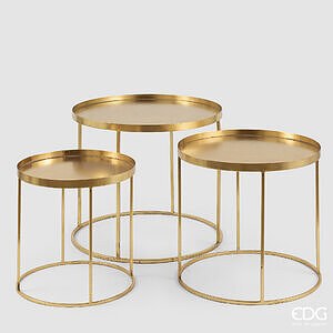 Tavolo Rotondo SR 3PZ H.55 D.65 C6 - Gold