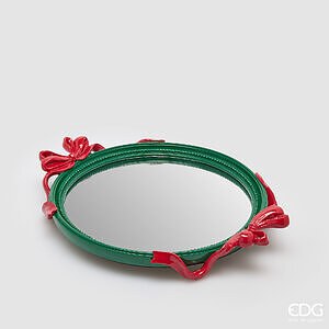 Vassoio Decorativo Fiocchi Ovale H.5 L.37 L.29 C6 - Green Red