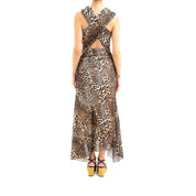 Ganni Marl Mesh Leopard Dress