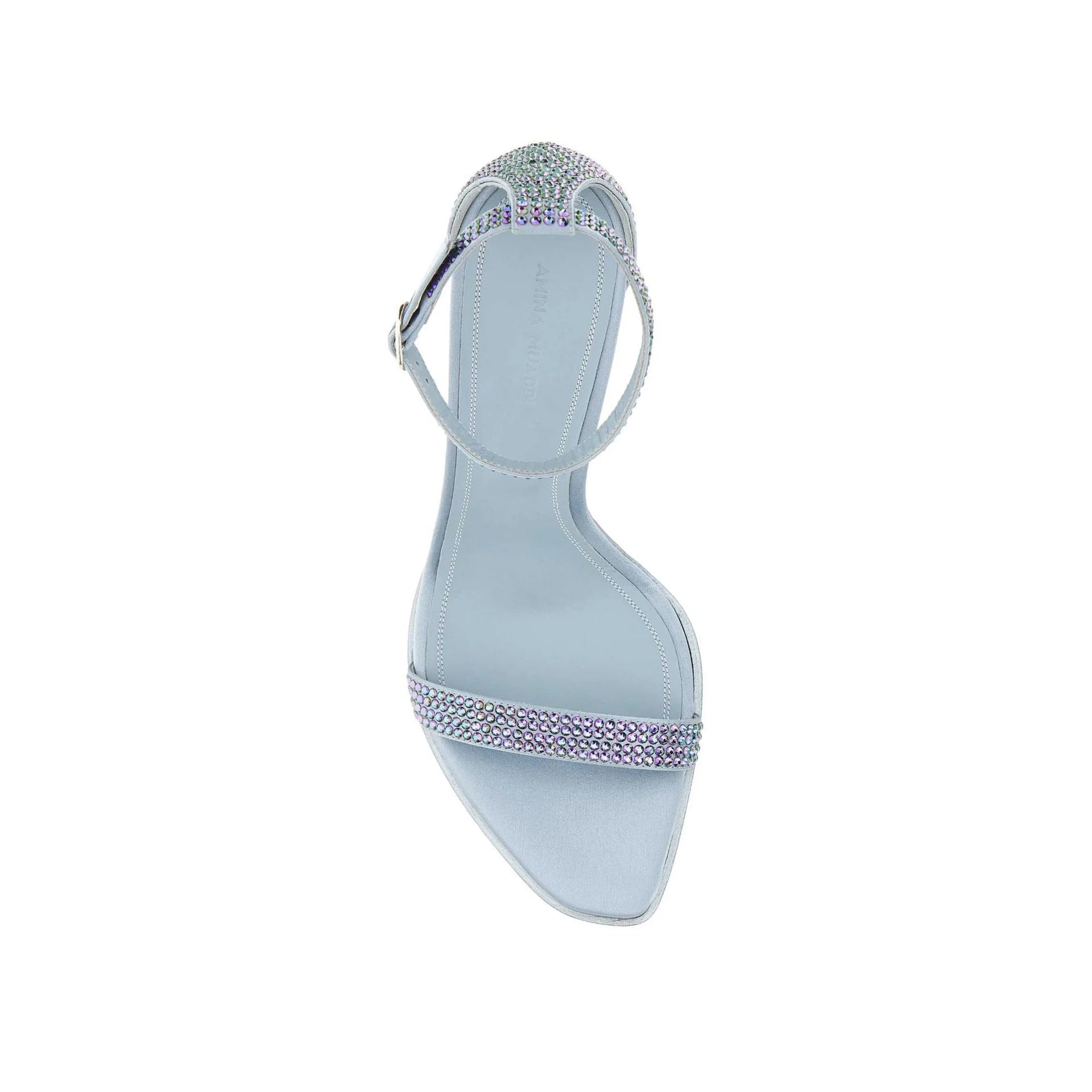 Amina Muaddi Kim Embellished Ankle Strap Sandals