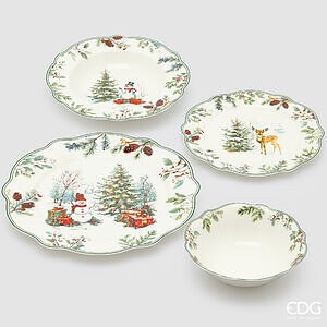 Piatto Pino Innevato 4 ass. CF 24PZ C6 - Green Mix