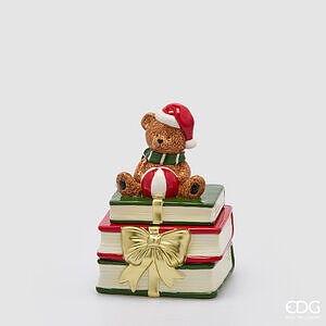 Contenitore Orso con Libri H.23 L.16.5 L.15 C6 - Green Red