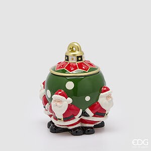 Contenitore Babbo con Palla H.24 L.22 L.17 C6 - Green Red