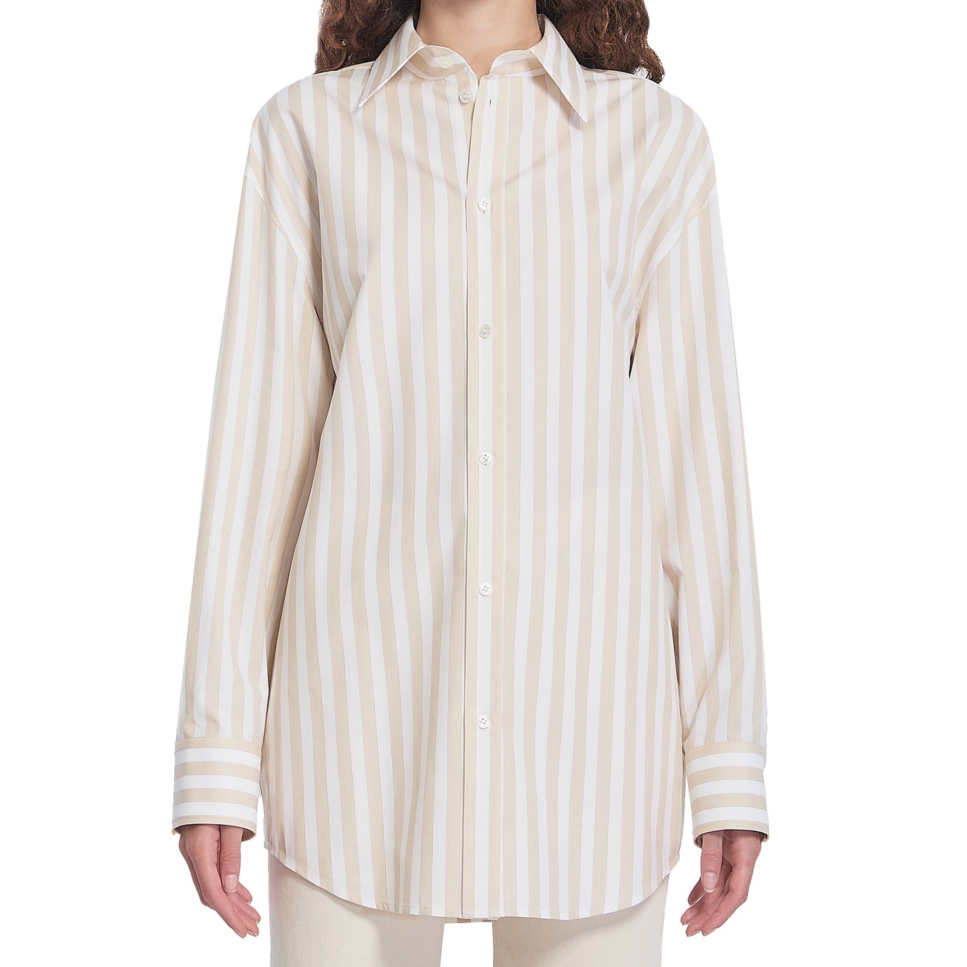 P116JD- Saint Laurent Striped Cassandre Shirt