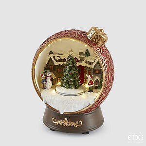 Diorama Palla Xmas H.22.5 L.16.5 L.18.5 Musica+mov.+led C4 - Multicolor