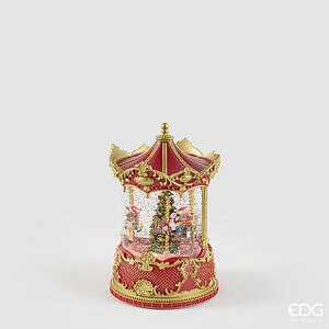 Decoro Giostra Carosello Led H.22 D.14 Musica+mov.+led C6 - Red Gold