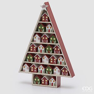 Decoro Pino Avvento H.44.5 L.30.5 L.5.2 C6 - White Red