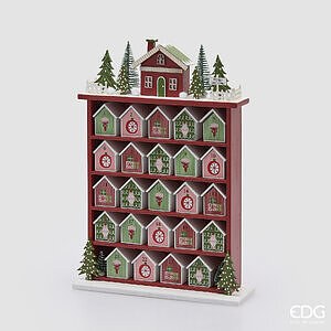 Decoro Casetta Avvento H.38.5 L.27 L.8 C6 - Red Mix