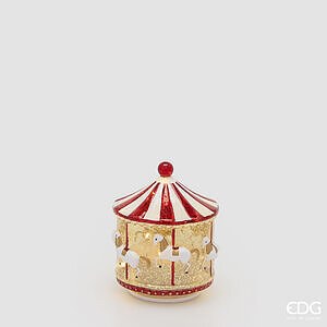 Decoro Giostra Twist Led H.17 D.15 Mov. +led C6 - White Red