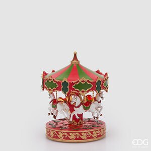 Diorama Giostra Carosello Led H.27 D.22 Musica+mov.+led C6 - Multicolor