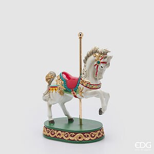 Decoro Cavallo Giostra H.40 L.30 L.19 C6 - Green Red
