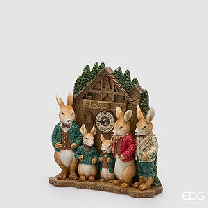 Decoro Animali con Orologio H.31 L.29 L.11 C6 - Green Red