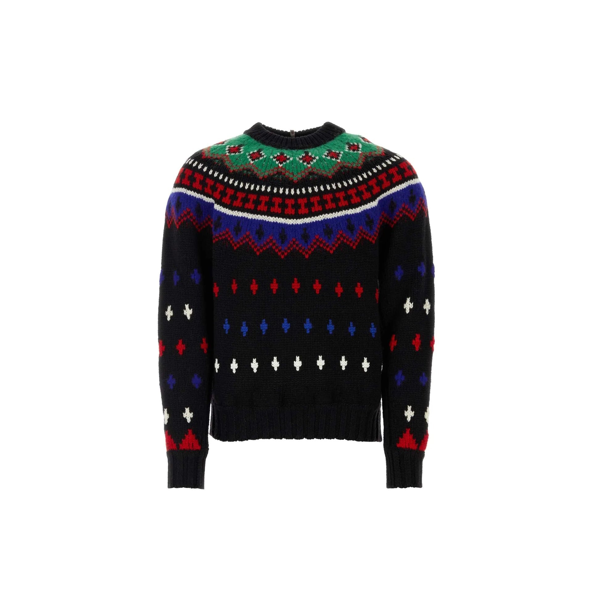 Moncler Grenoble Embroidered Wool Blend Tricot Sweater