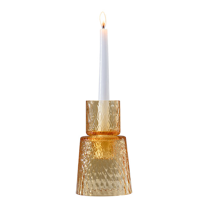 100.74 PORTA CANDELE CAMPANILE AMBRA