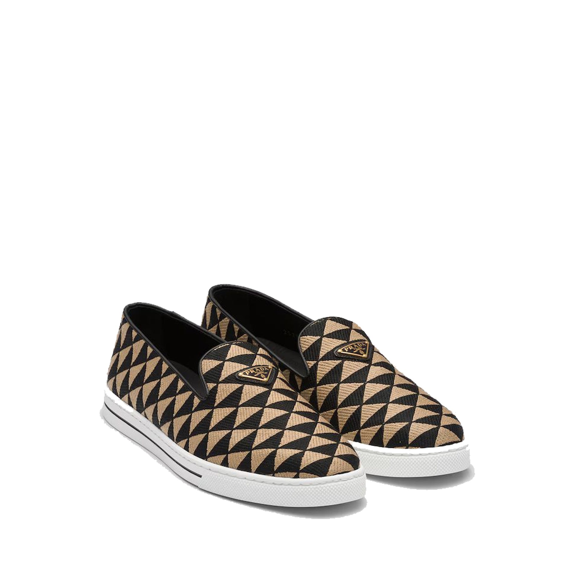Prada Embroidered technical fabric slip-on shoes