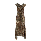 Ganni Marl Mesh Leopard Dress