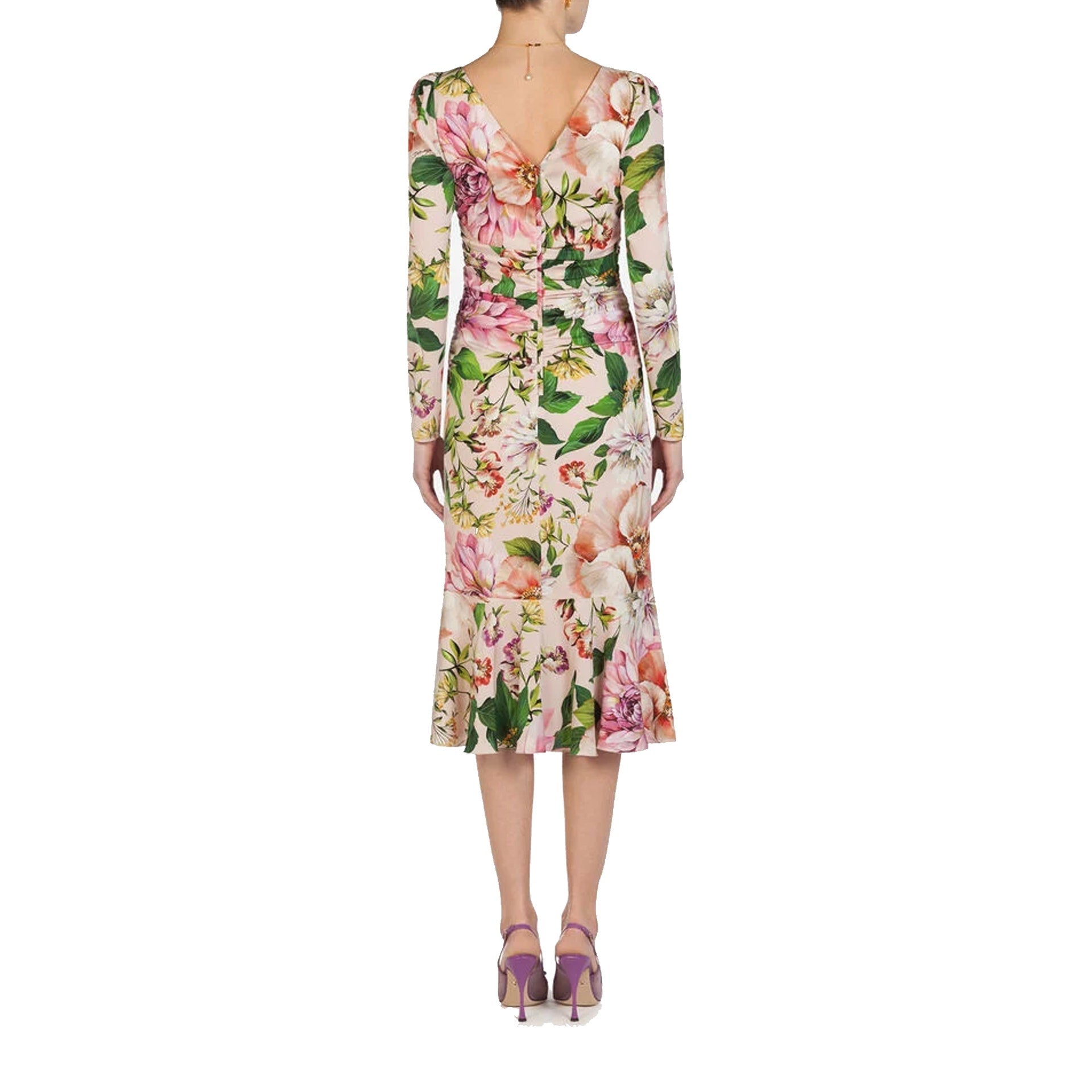 DOLCE & GABBANA Dress Floral Silk Fit Dress - WOMEN CLOTHING - Dolce & Gabbana - Jammy Dude