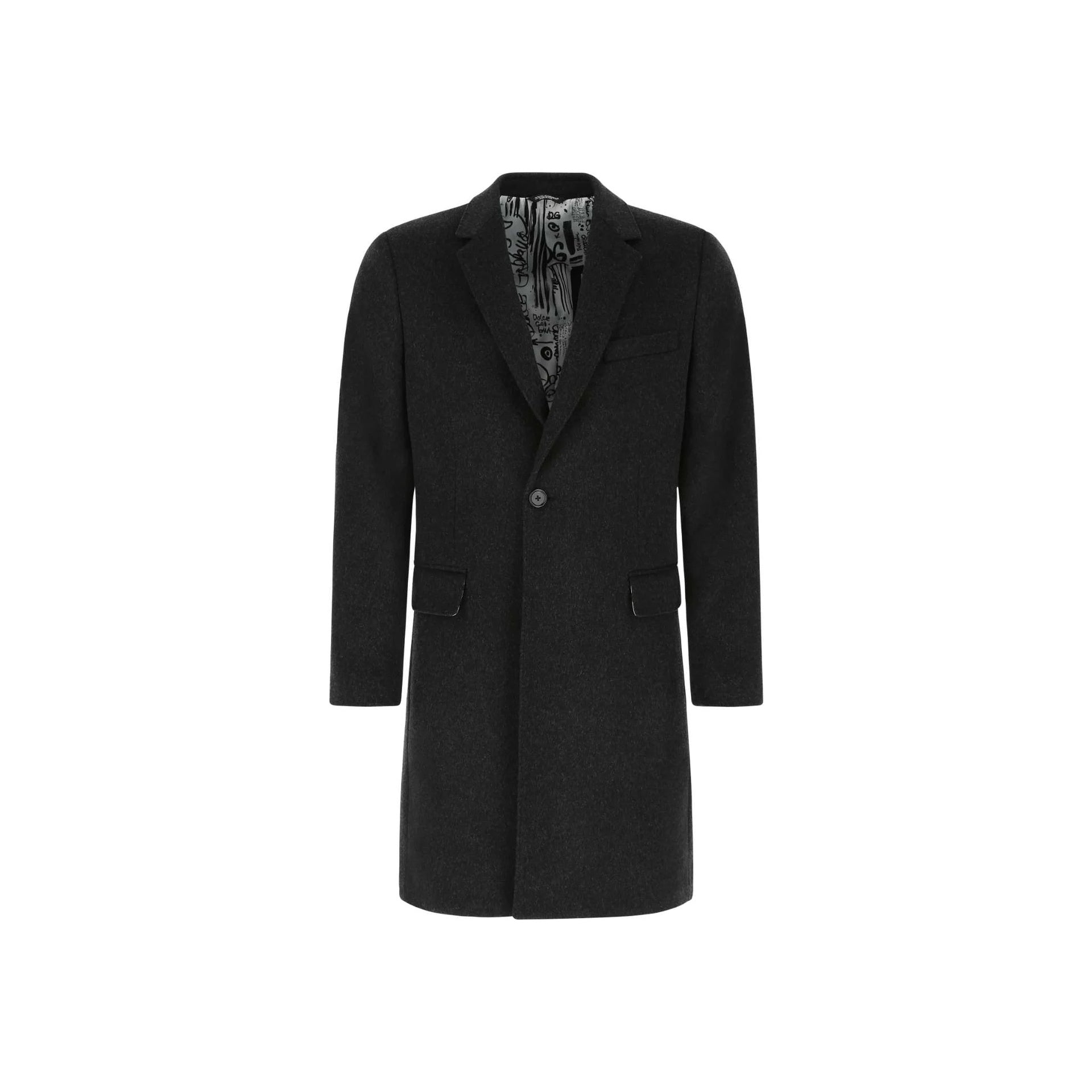 Dolce & Gabbana Slate Wool Blend Coat