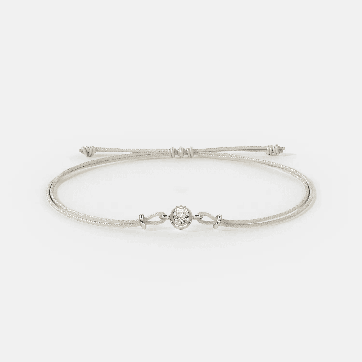 Braccialetto di corda con diamante 0.25 carati - The New Leo - Jammy Dude