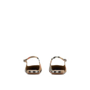 Burberry Check Birdie Slingback Ballerina Flats