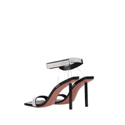 Amina Muaddi Rih 95 black crystal sandals