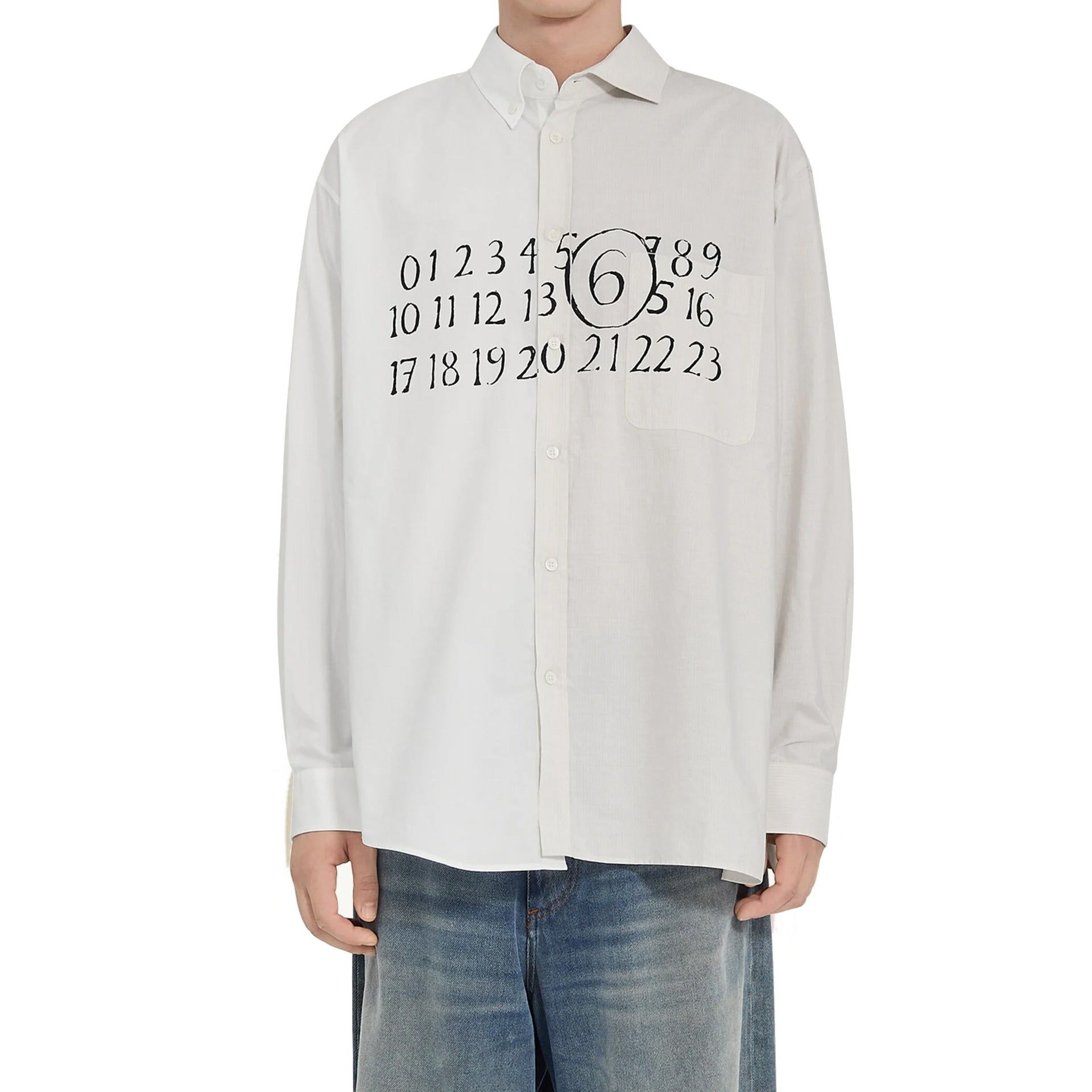 MM6 Maison Margiela Numeric asymmetric shirt