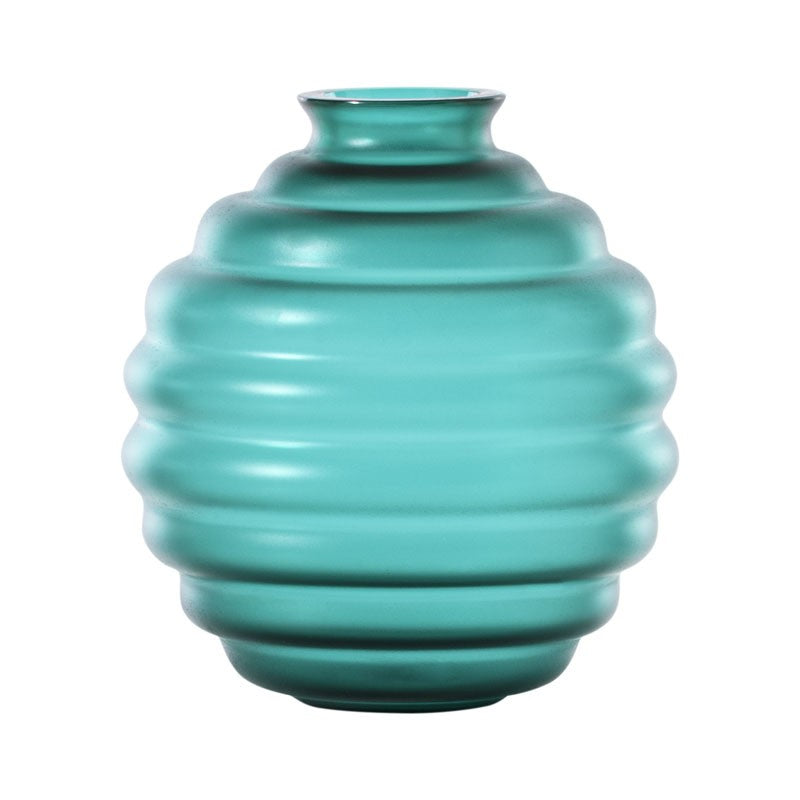 VASO DECO PICCOLO TRASPARENTE -707.08- sabbiato verde